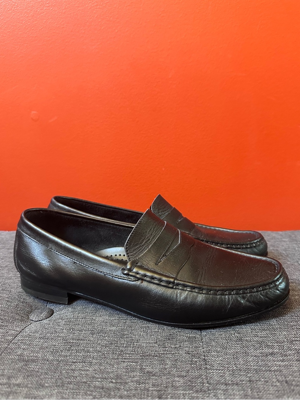 BALLY Black Leather Made In Italy Penny Loafers Men’s Size 44E